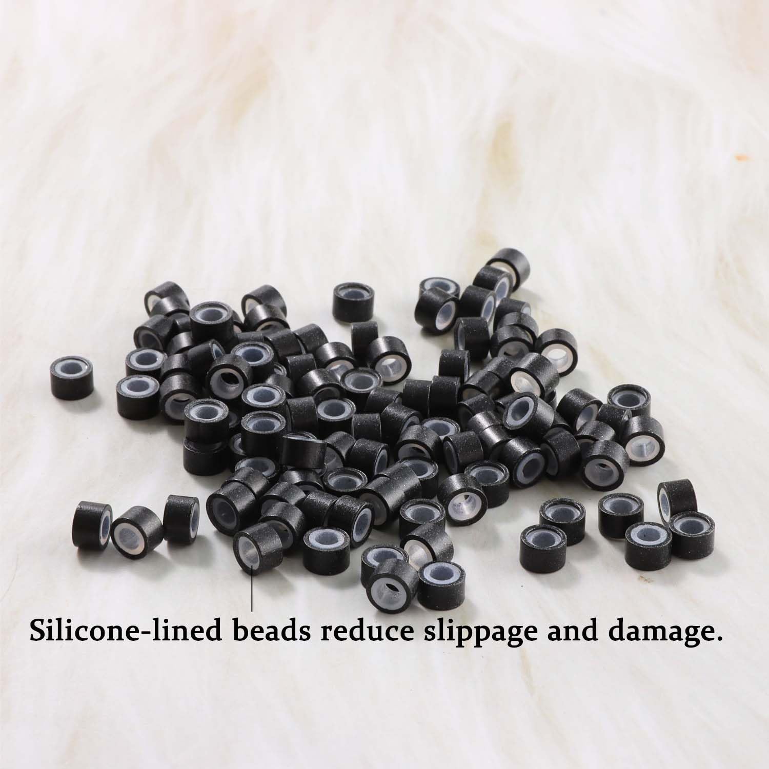 GOTDYA silicone-lined micro rings close-up highlights hair-safe design.