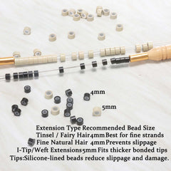 GOTDYA silicone-lined micro rings for easy, snag-free extensions.