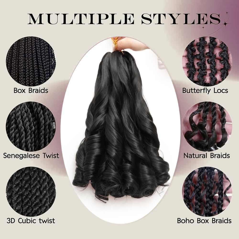 GOTEFERBE Close-up curls, realistic texture for chic looks.