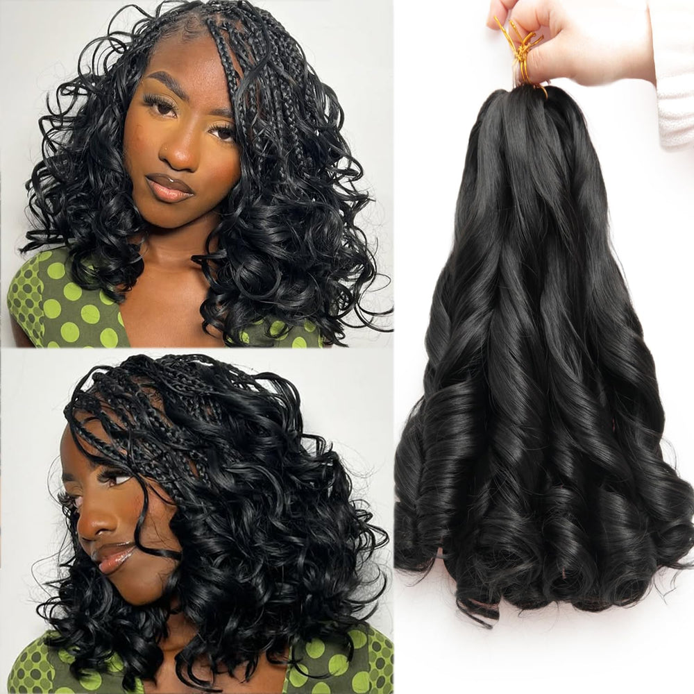 GOTEFERBE French Curl Braiding Hair 12inch pack closeup, soft texture for easy styling.
