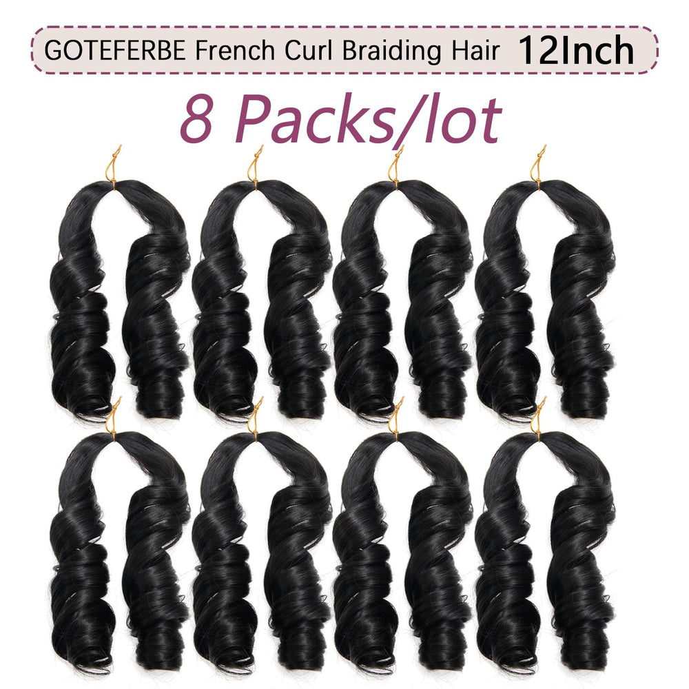 GOTEFERBE French Curl Braiding Hair 12inch soft texture, lightweight for all-day wear.