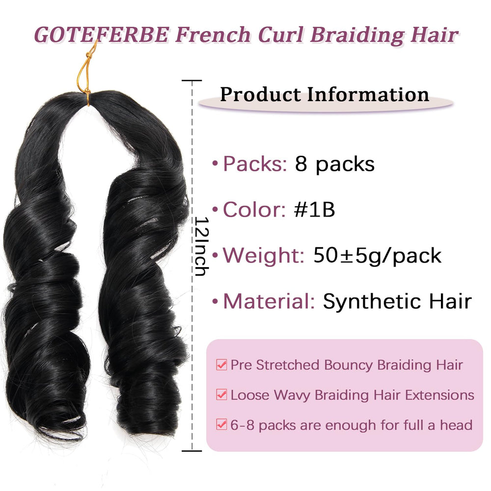 GOTEFERBE Pre-stretched braiding hair, bouncy and ready to install.