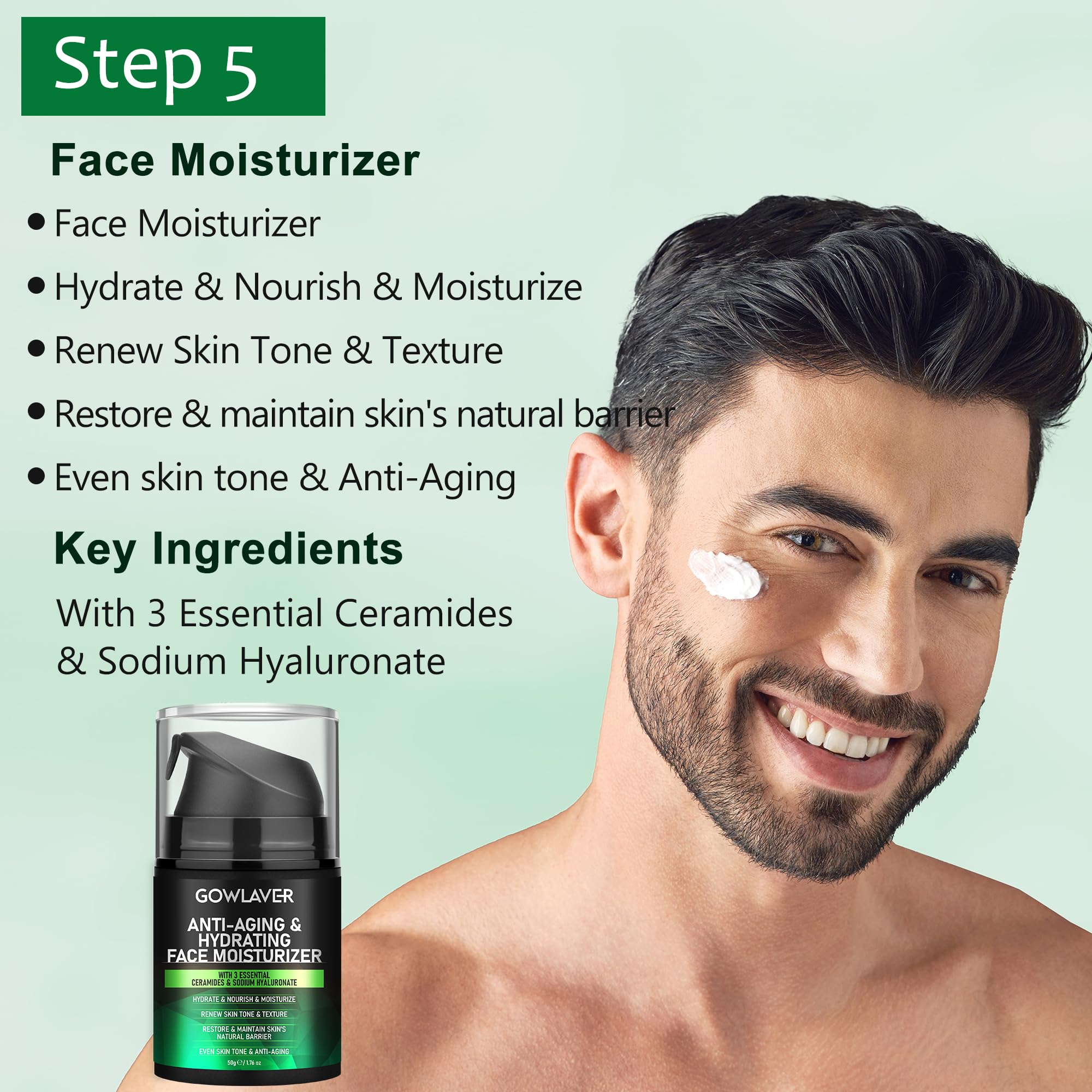 GOWLAVER kit cuidado masculino, conjunto completo para una rutina rápida