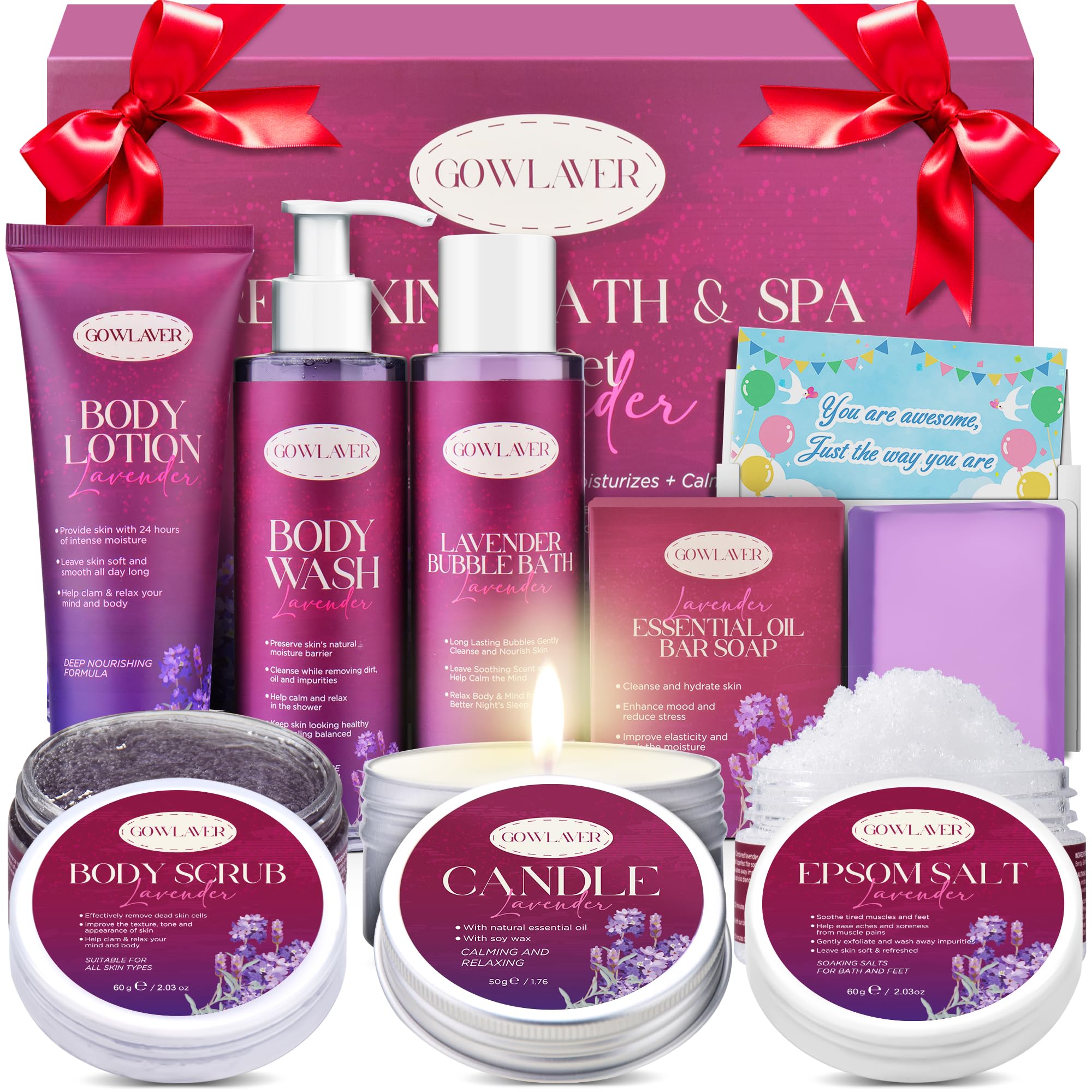 GOWLAVER gel de ducha lavanda, limpieza suave y aroma relajante para la piel.