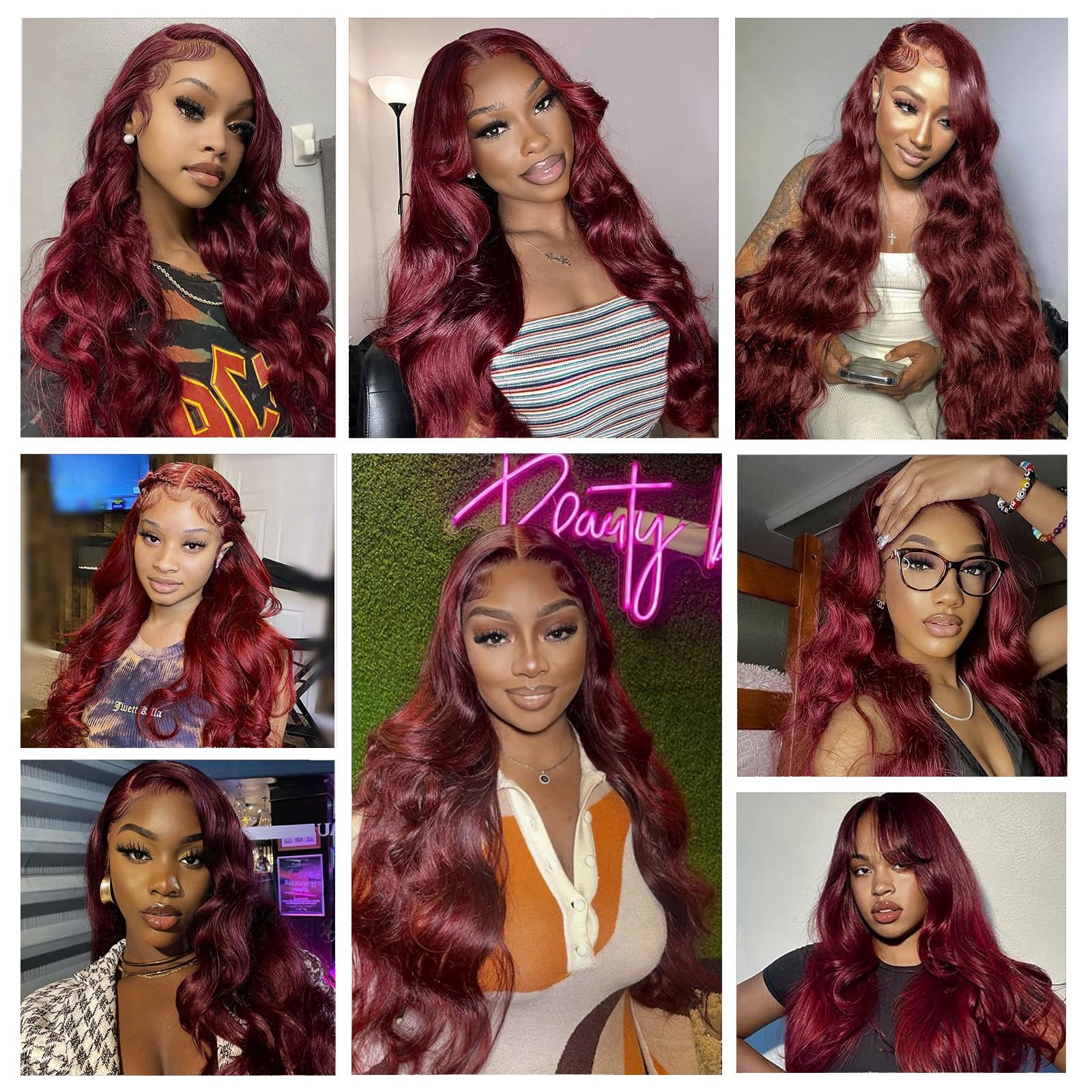 GOFWARD 30-inch burgundy wig offers dramatic movement and length.