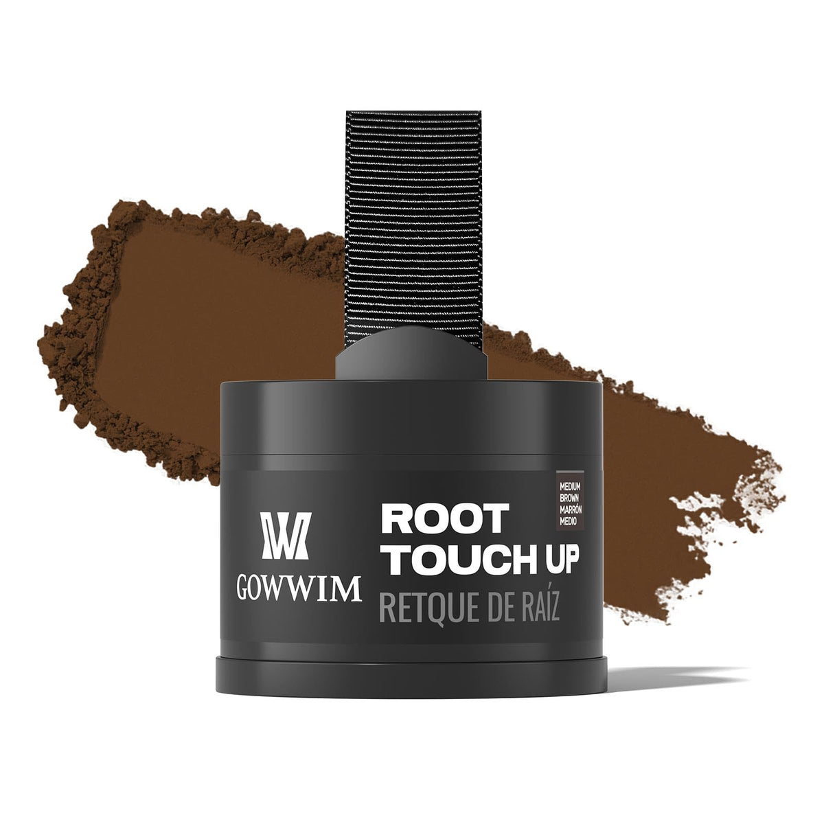 gowwim Hairline Powder Medium Brown compact for quick root touch-ups