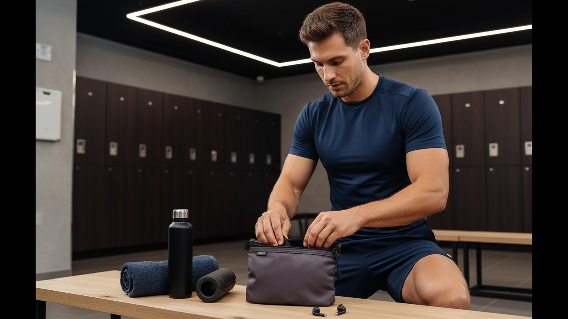 GOX Dopp Kit external swivel hook for easy hanging in bathrooms or gyms