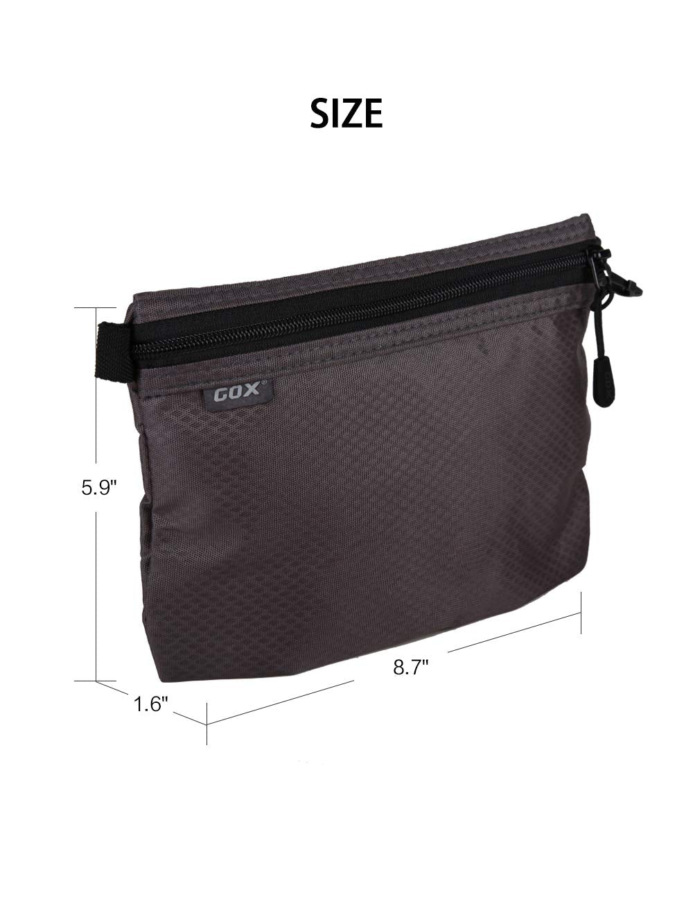 GOX Dopp Kit nylon water-repellent material keeps contents protected during travel