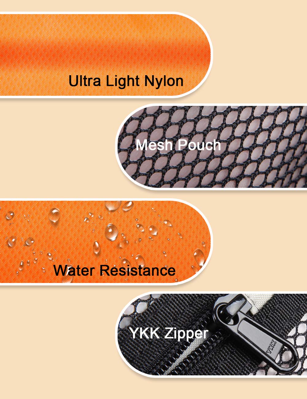 GOX bag with YKK zipper emphasizes smooth operation and longevity.