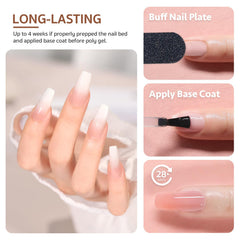 GAOY poligel set extensiones rápidas para uñas largas y lisas