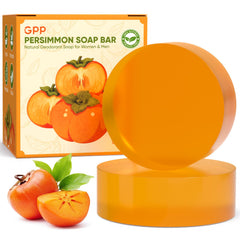 Jabón GPP de caqui para olor corporal, ofrece frescura y control de olores diarios.
