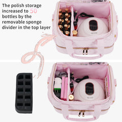GR69N nail polish organizer case interior foam protection keeps bottles safe during travel.