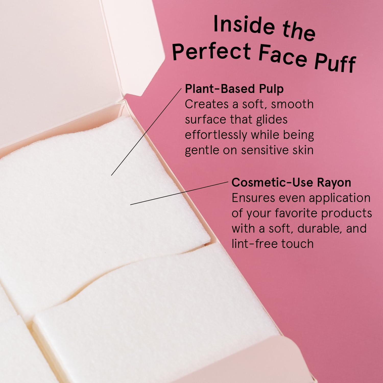 Grace & Stella face pads use plant-based pulp and rayon for a cloud-soft touch.
