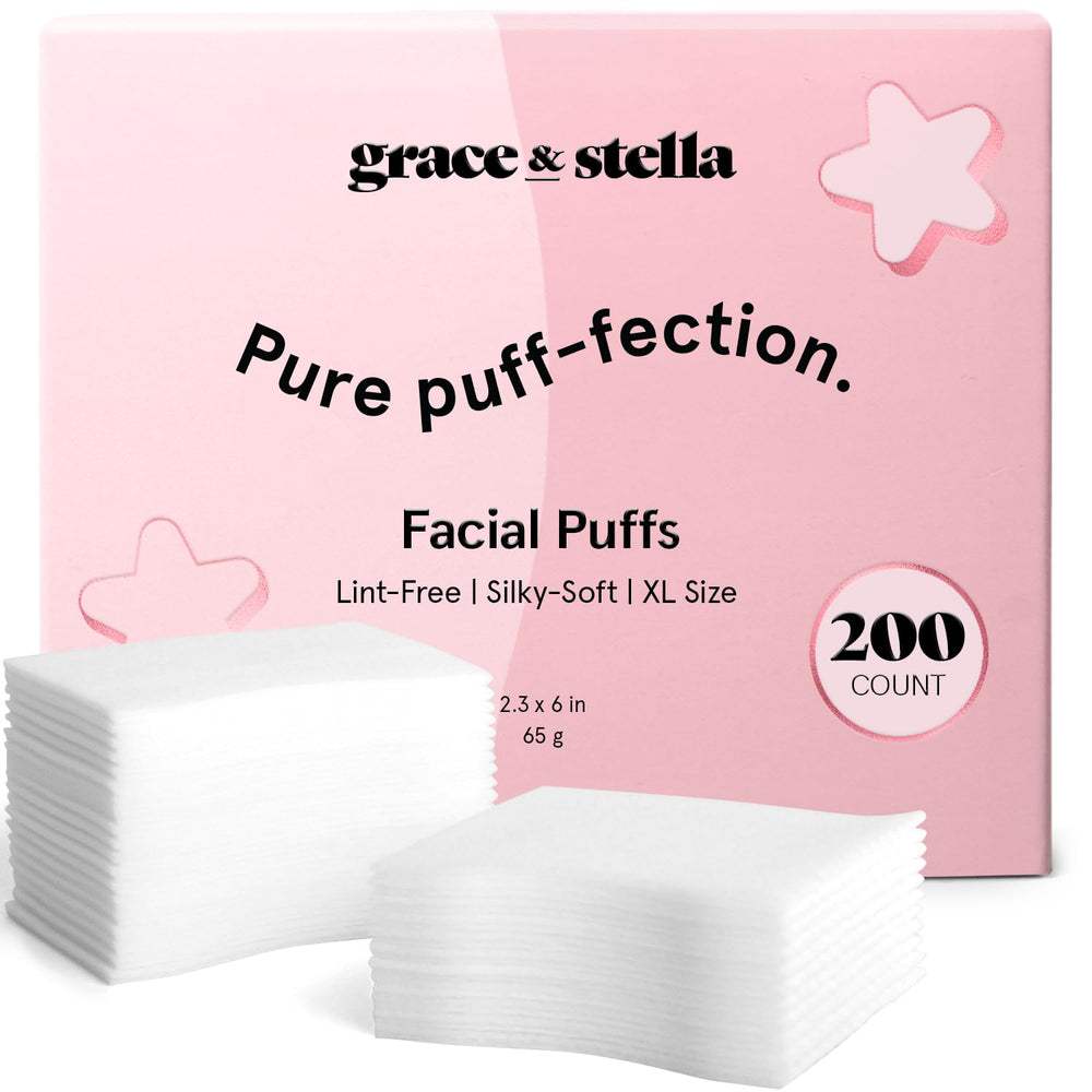 Grace & Stella face pads soft and lint-free for gentle makeup removal and even product application.