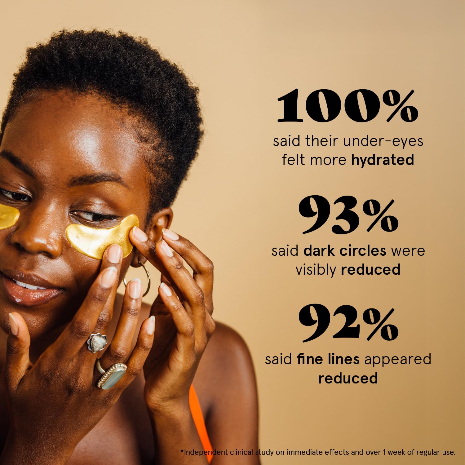 Grace & Stella gold eye patches for dark circles reduce puffiness.