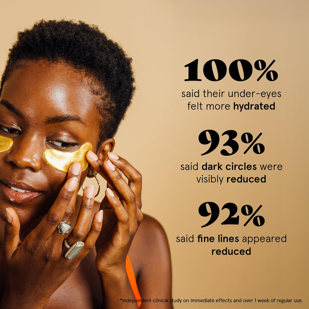 Grace & Stella gold eye patches for dark circles reduce puffiness.