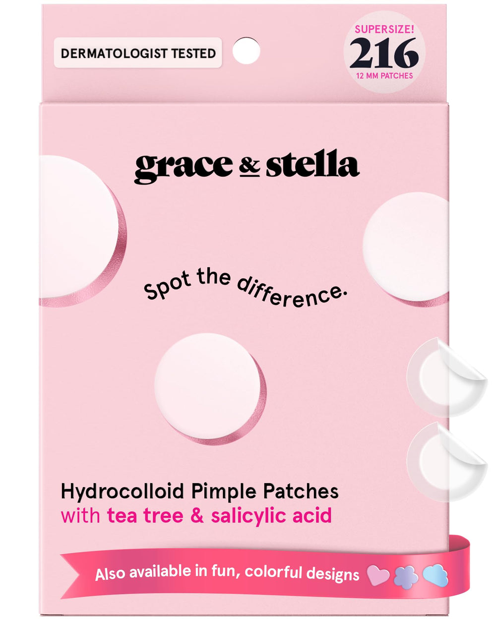 Parche acne invisible de grace & stella para uso diario.