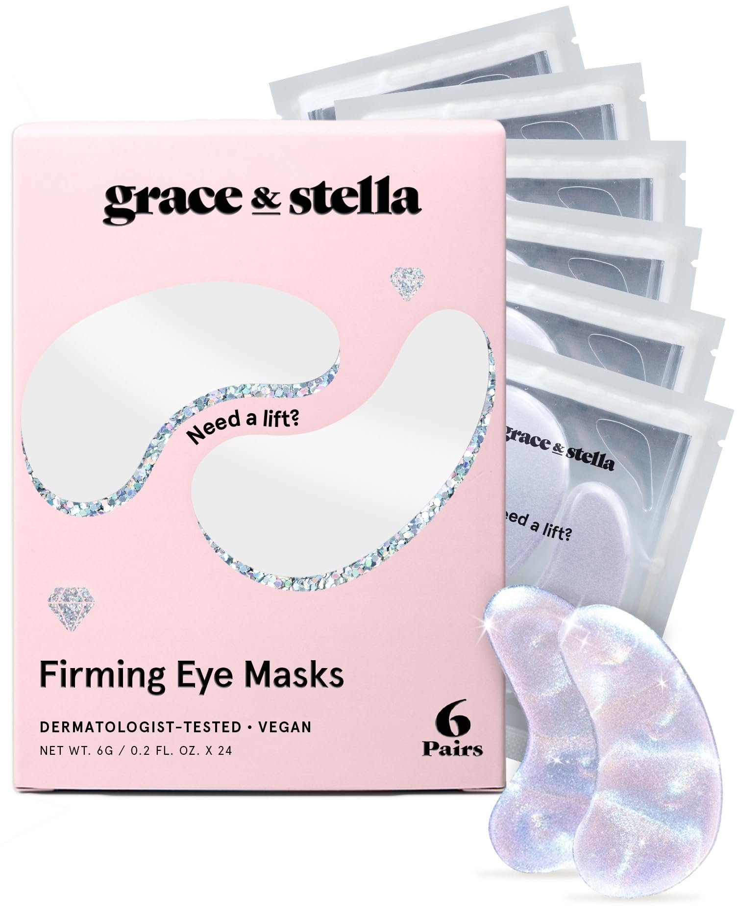 Grace & Stella peptide under eye patches in a box for bright under-eye area.