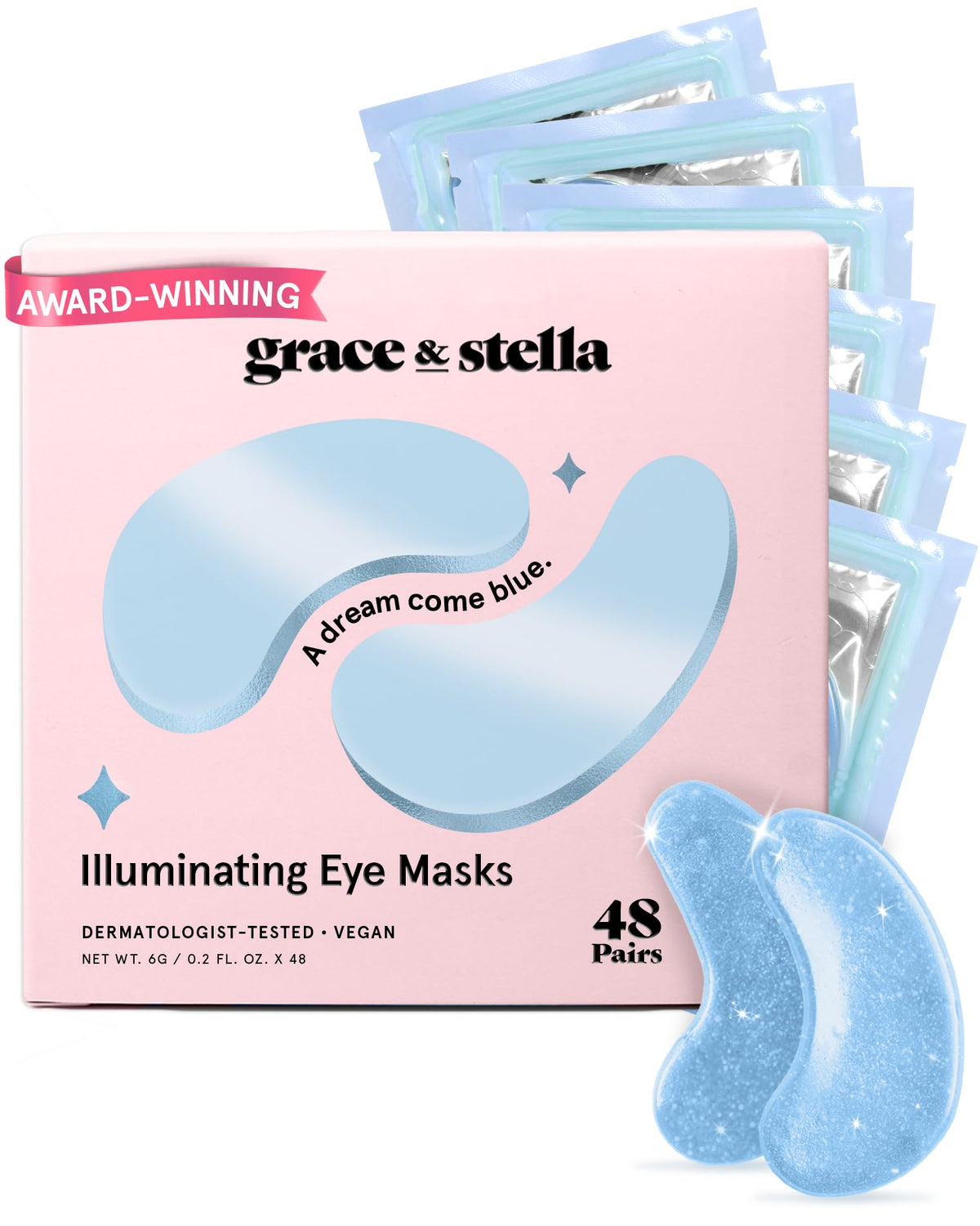 Grace & Stella under-eye mask cooling blue patches depuff and refresh eyes