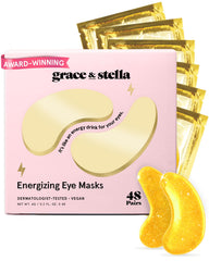 Grace & Stella under-eye mask gold patches for refreshed, hydrated eyes.