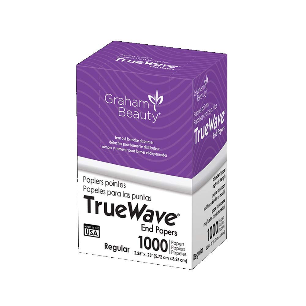 Graham Beauty TrueWave end papers for absorbent, secure wrapping during salon processing.