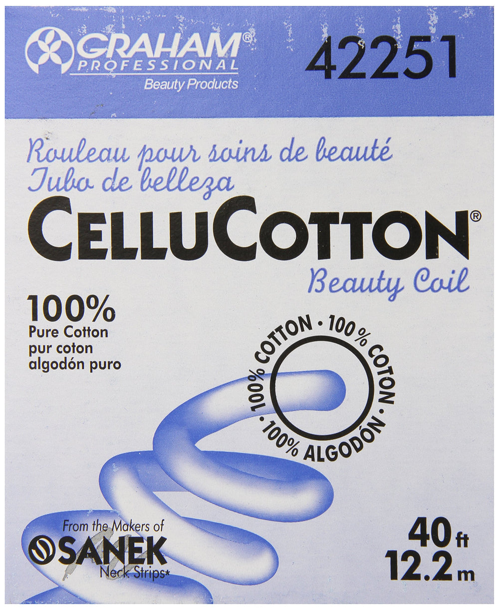 Graham Cellucotton Beauty Coil 40ft spool showcasing premium cotton fibers for skincare routines.