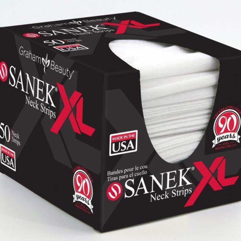 Graham SANEK XL neck strips in a dispenser provide quick, clean access.