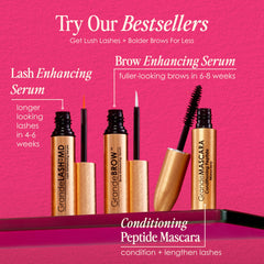 Grande Cosmetics lash enhancer tube close-up highlights the conditioning formula for lashes.