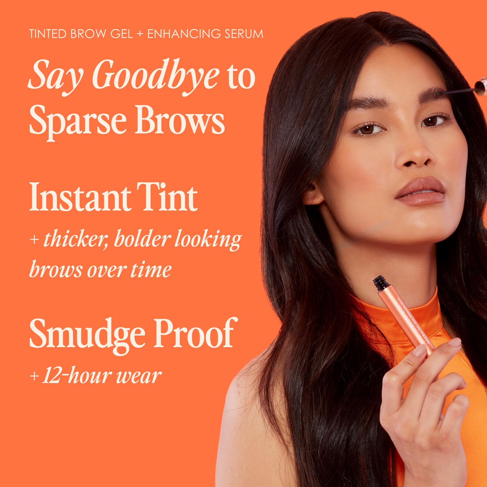 GrandeBROW Enhancing Serum technology shown for brow fullness over time