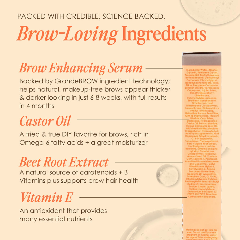 Travel-size GrandeBROW packaging, convenient for on-the-go use