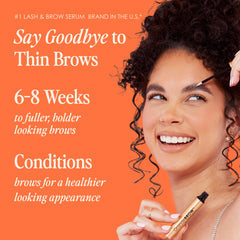 Texture close-up of GrandeBROW serum showing light, quick-absorbing formula
