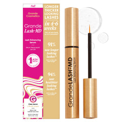 Grande Cosmetics GrandeLASH-MD serum bottle for longer lashes.