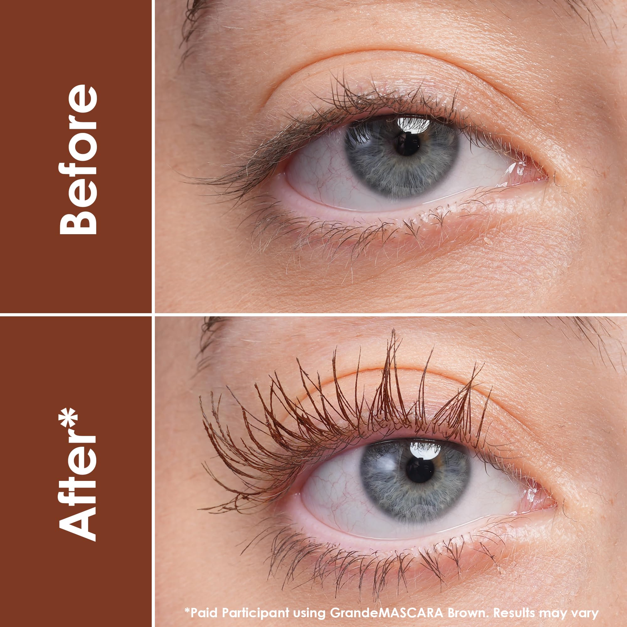 GrandeMASCARA water-resistant texture indicates long-wear performance