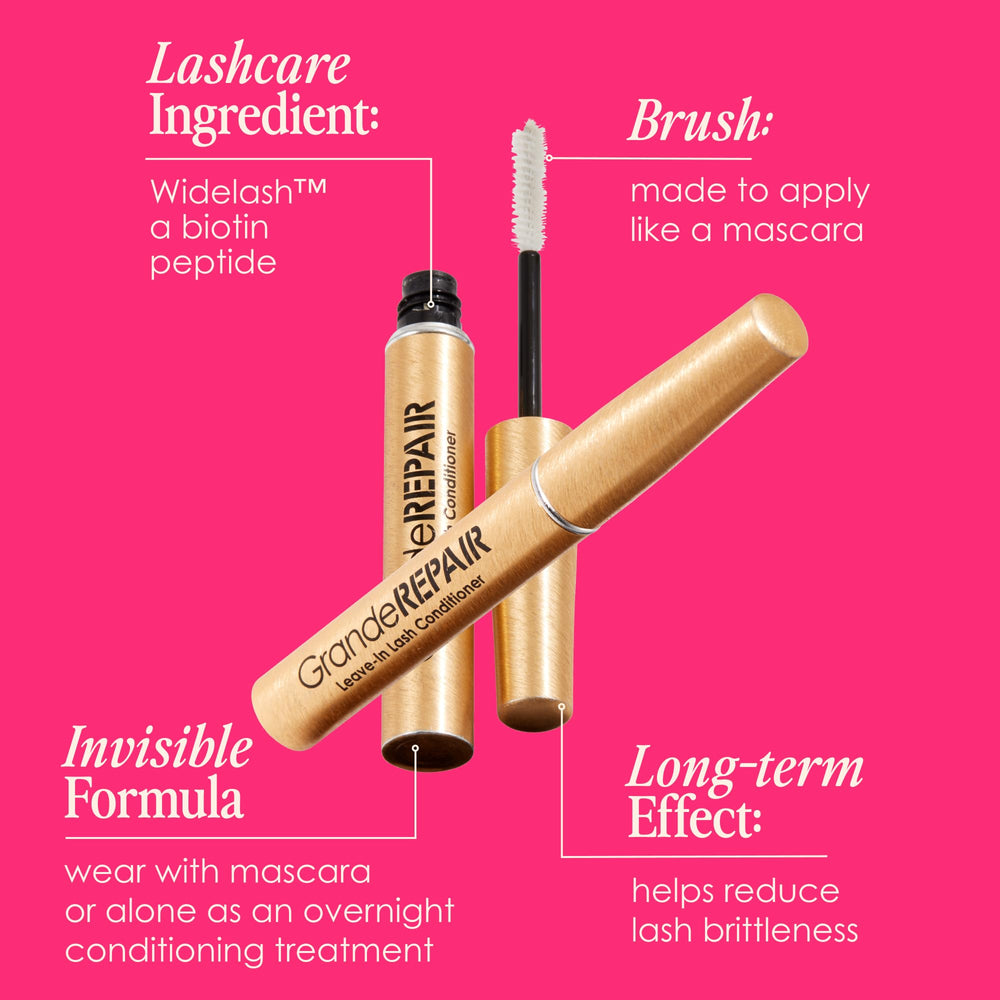 Invisible GrandeREPAIR formula gliding on lashes with no residue