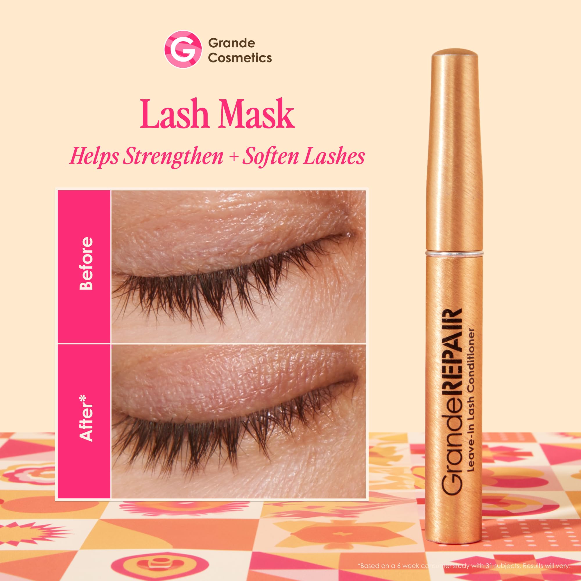 GrandeREPAIR with Widelash peptide close-up highlights lash protection