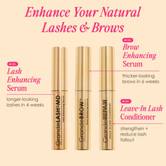 GrandeBROW serum jar supports fuller, bolder natural brows in 6-8 weeks