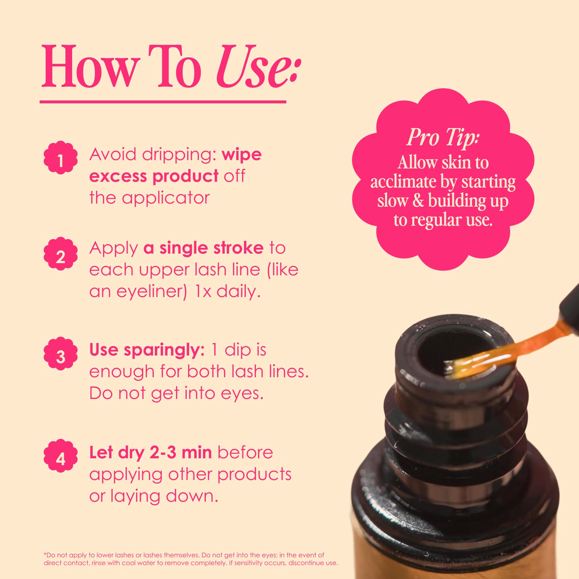 GrandeLASH-MD brush applicator shown for precise lash treatment.