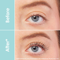 GrandeMASCARA waterproof lashes after application show added length and definition