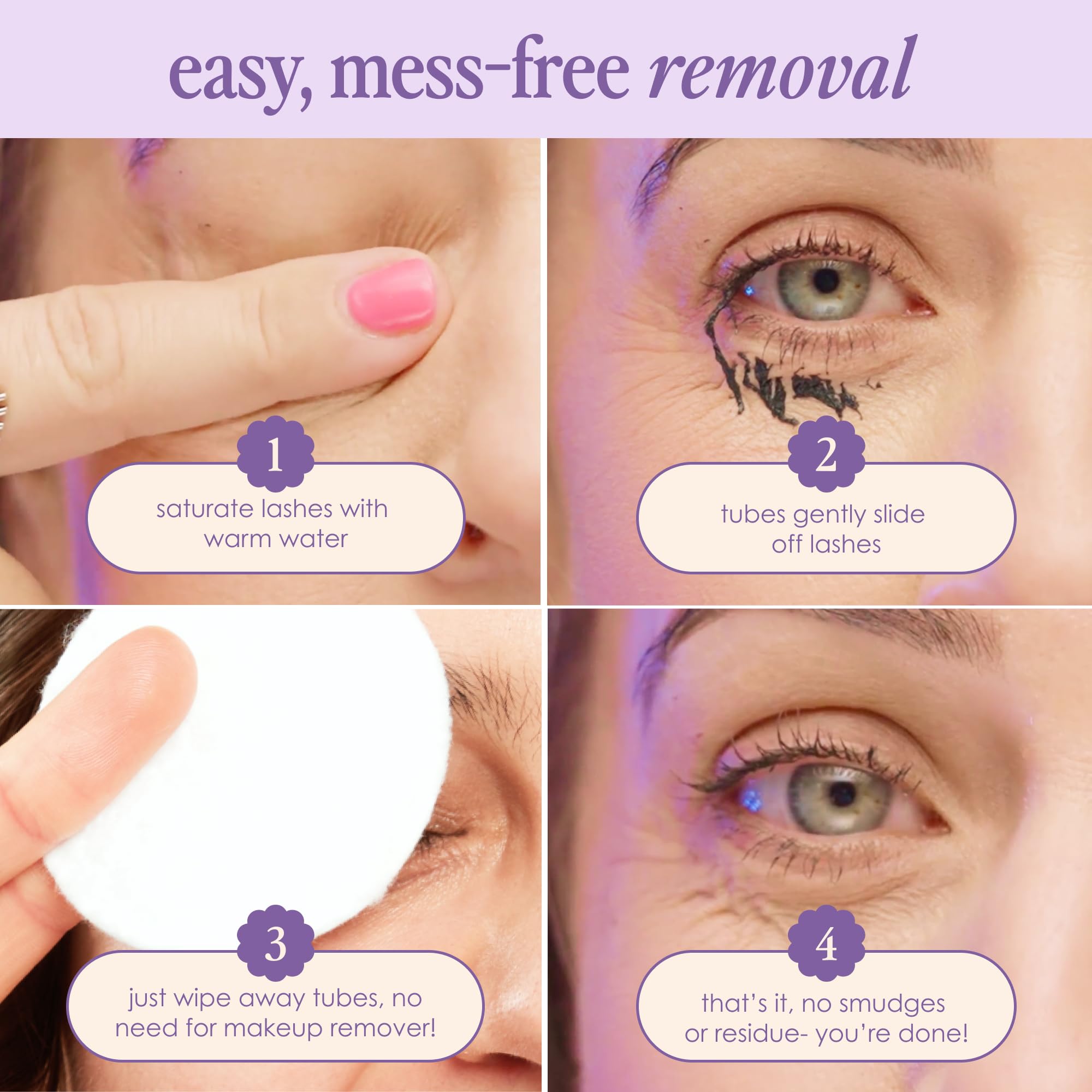 Lashes after GrandeWRAP look lengthened and separated