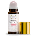Grandma Flo's Naturals Organic Castor Oil with Rose Quartz Roll On – 50ml Glass Bottle, Cold Pressed & Hexane Free