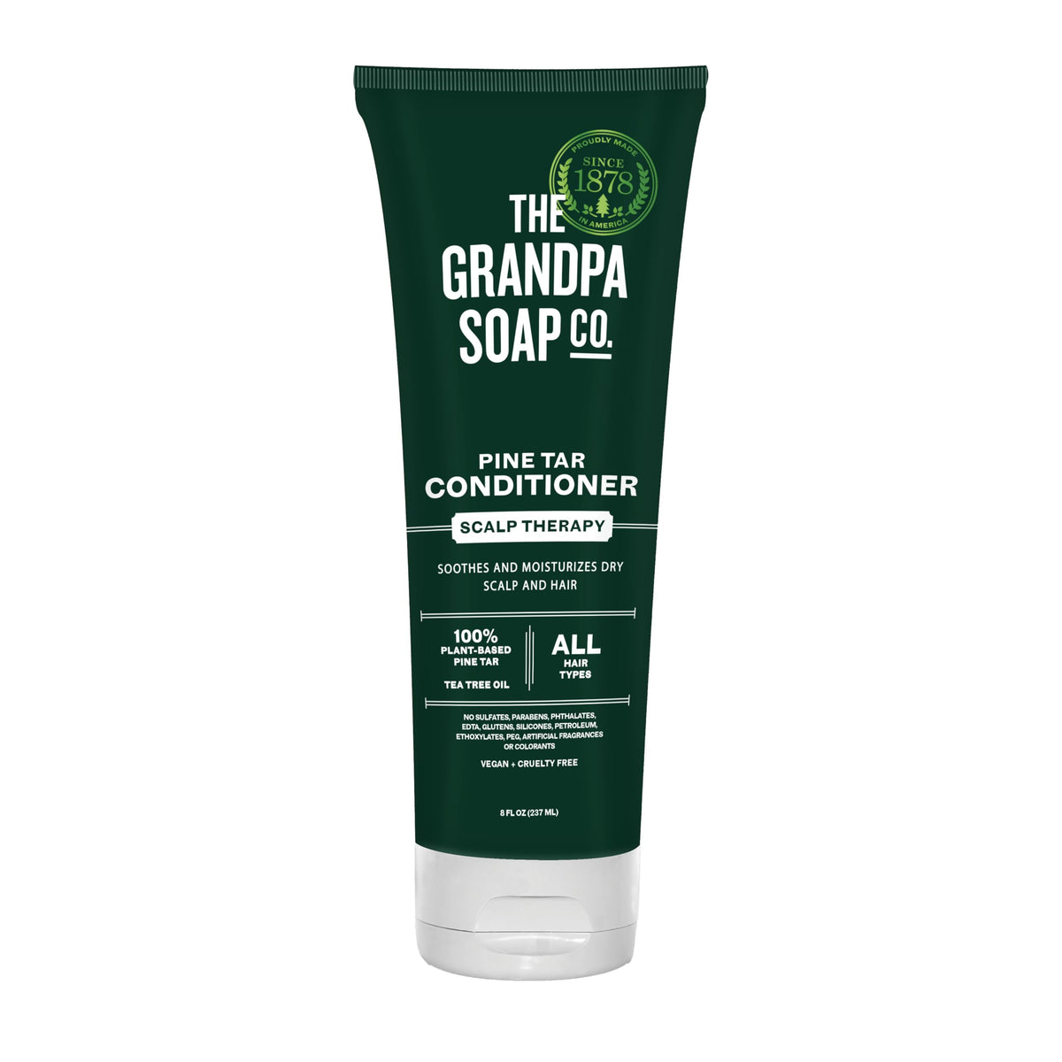 Condicionador Pine Tar de The Grandpa Soap Company, botella, hidrata cuero cabelludo.
