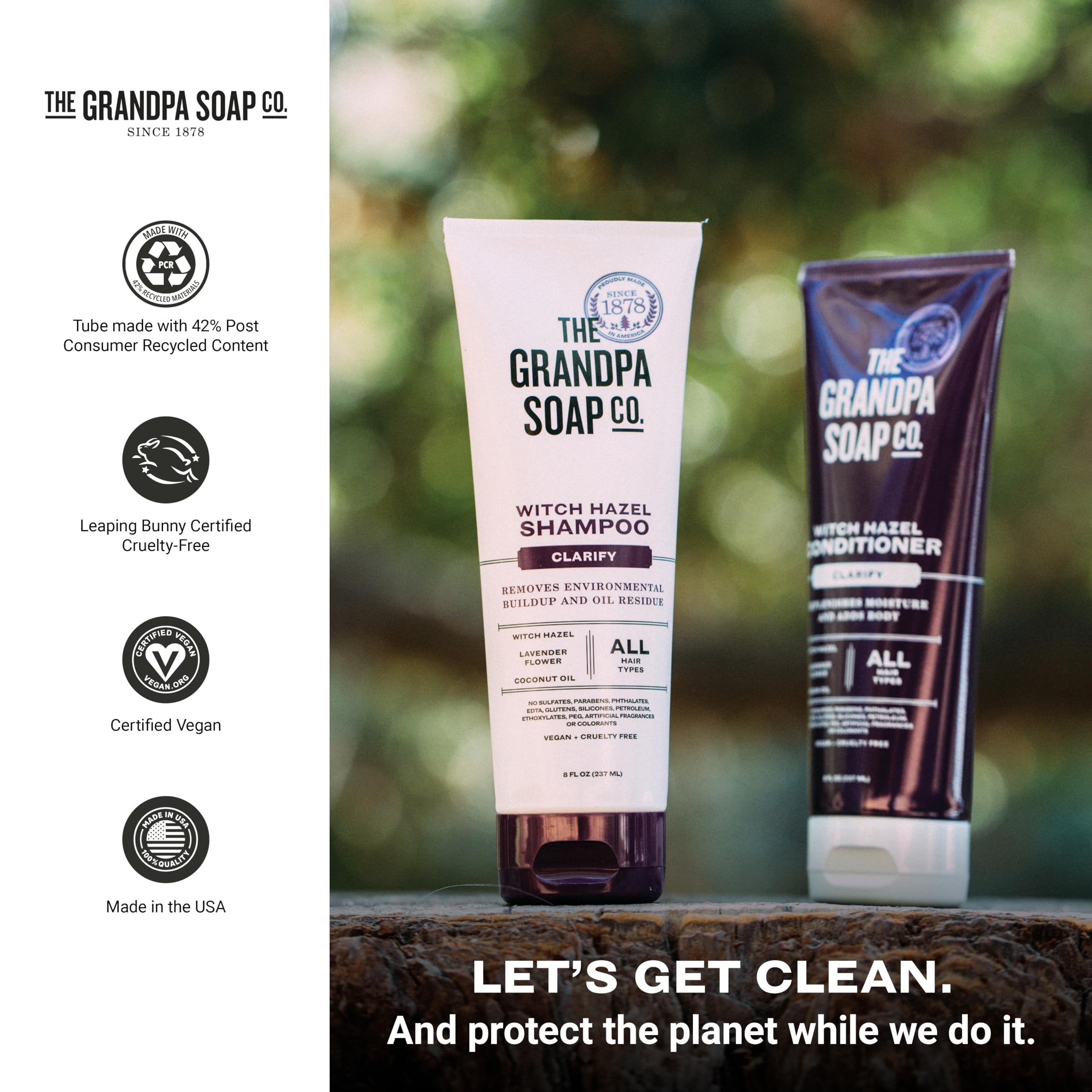 Tube packaging uses 42% post-consumer recycled content for eco-friendly packaging.