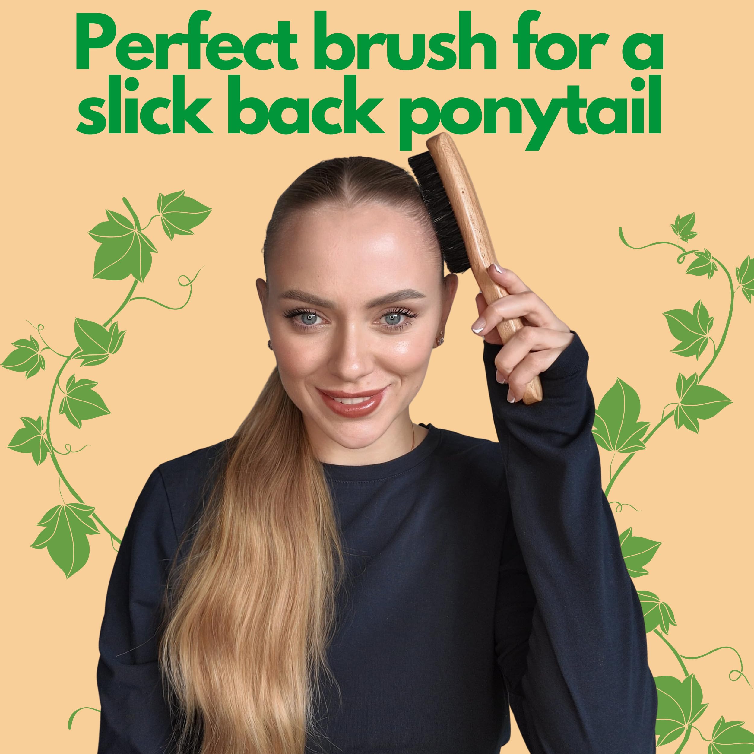 GranNaturals dense bristles grip strands for smooth, tangle-free detangling
