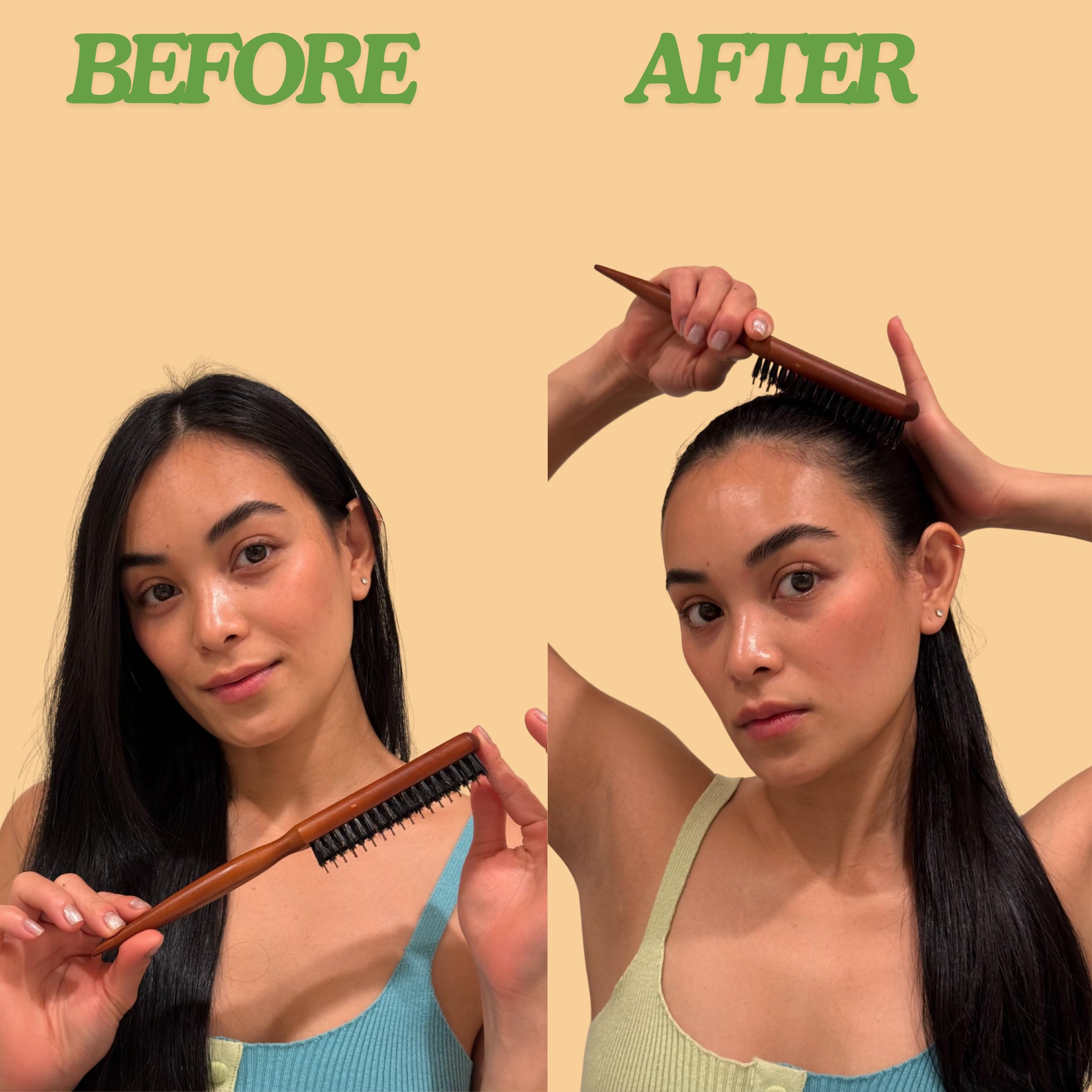GranNaturals Edge-Control Brush with boar bristles smooth edges and tame flyaways.