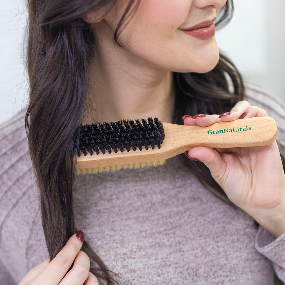 GranNaturals finishing touch helps lay hair flat for a sleek hairstyle