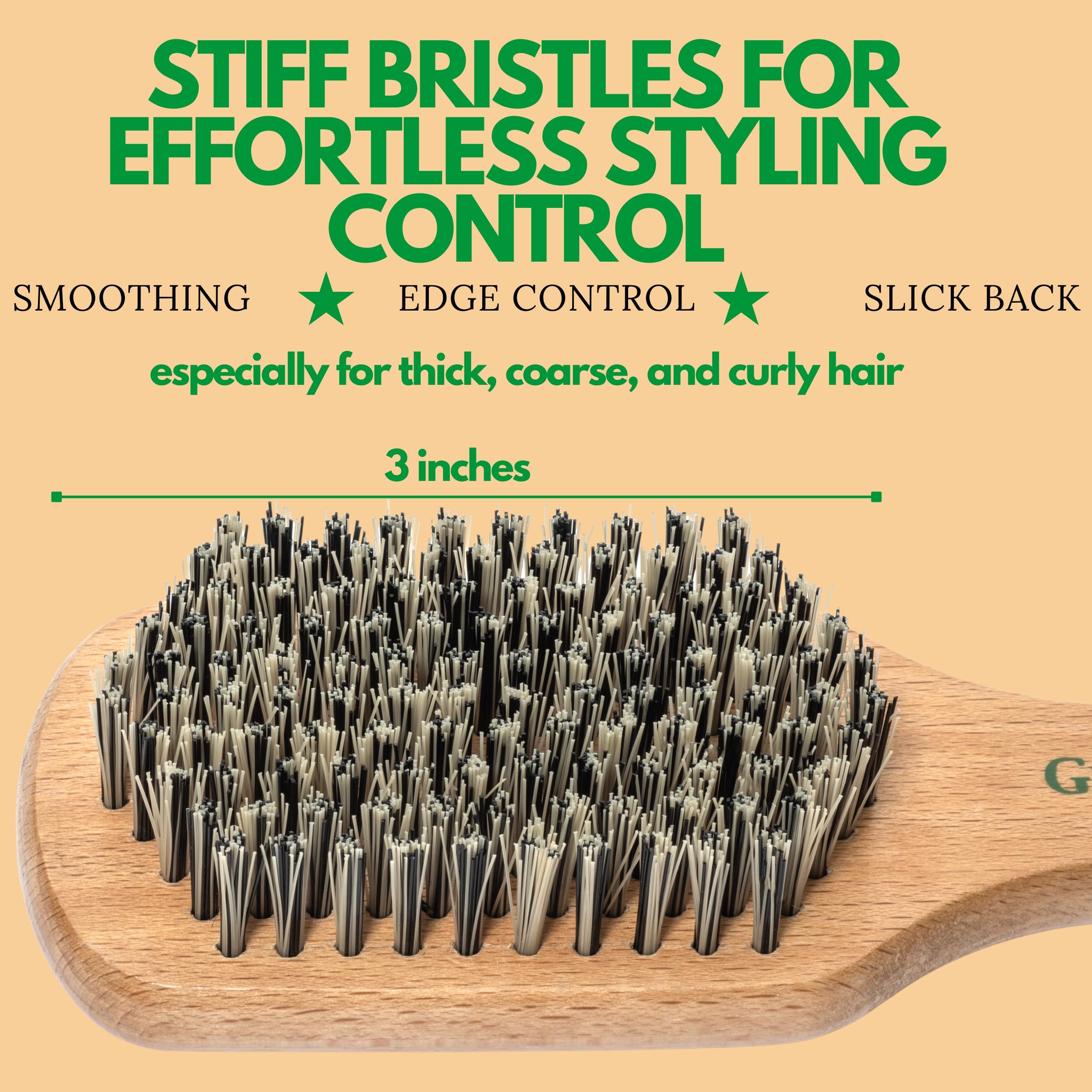 GranNaturals hard bristle brush with small handle for precise shaping.