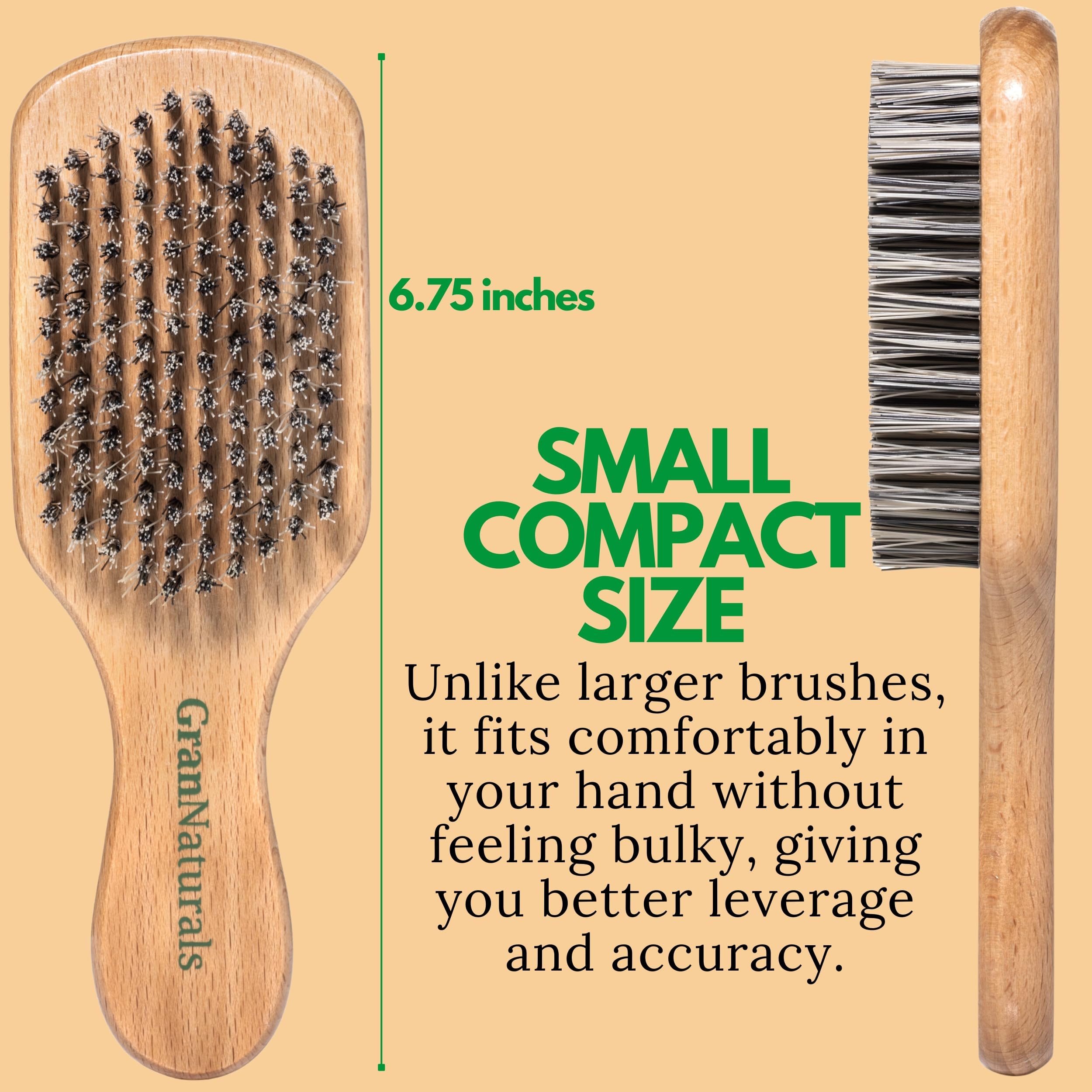 GranNaturals hard bristle brush suitable for men and women grooming.