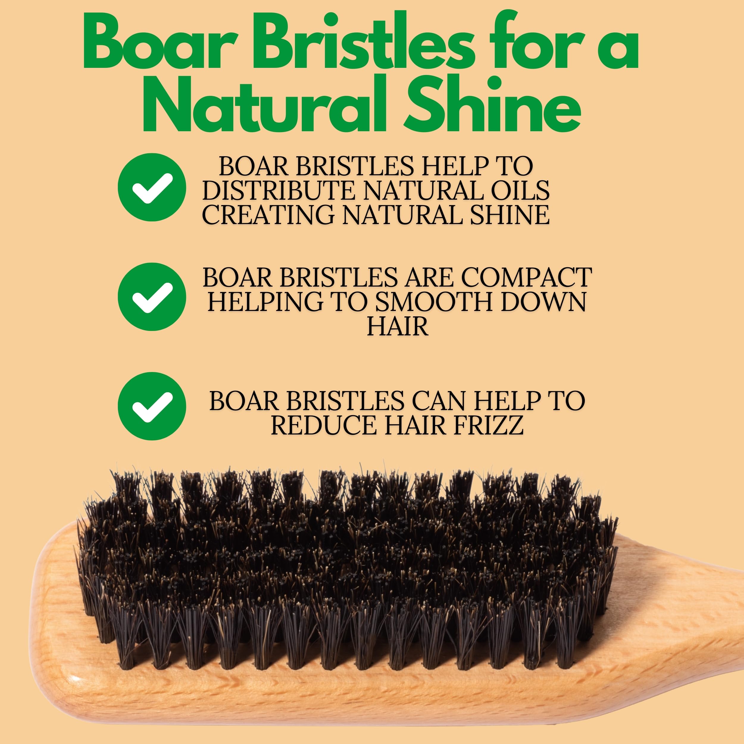GranNaturals boar bristle brush delivers a polished finish after use.