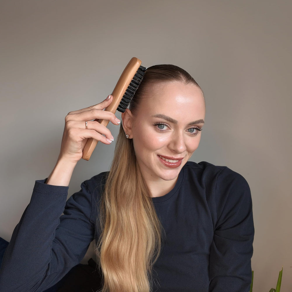 GranNaturals pompadour-ready brush helps sculpt confident, sharp looks