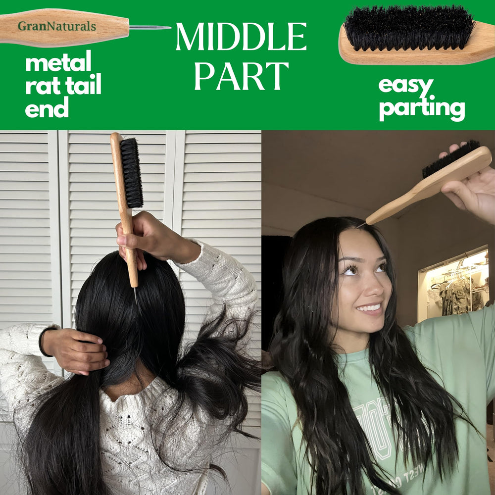 GranNaturals rat tail end assists precise parting and sharp lines